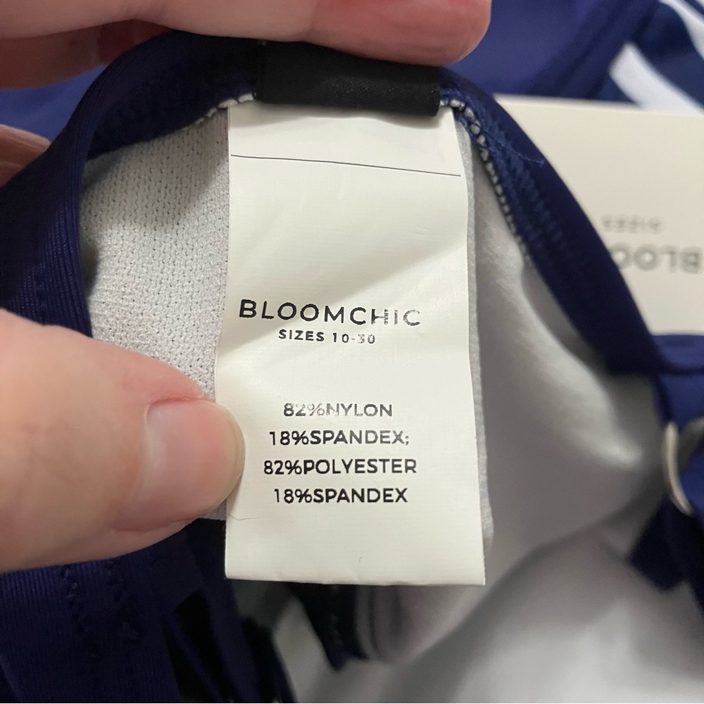 BLOOMCHIC NWT Striped Tankini Swim Top 14/16 - Picture 9 of 13